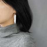 INATURE 925 Sterling Silver Vintage Willow Leaf Long Drop Earrings