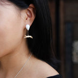 INATURE 925 Sterling Silver White Ceramic Balloon Cat Drop Earrings