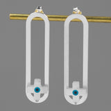 INATURE 925 Sterling Silver White Shell Cross Stud Earrings