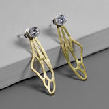 INATURE 925 Sterling Silver Zircon Butterfly Wings Stud Earrings