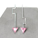 INATURE 925 Sterling Sliver Fashion Zircon Triangle Stud Earrings