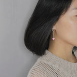 INATURE 925 Sterling Sliver Fashion Zircon Triangle Stud Earrings