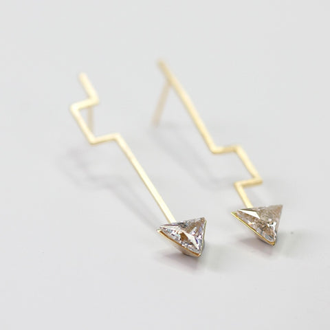 INATURE 925 Sterling Sliver Fashion Zircon Triangle Stud Earrings