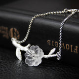 INATURE Diphylleia Sinensis 925 Sterling Silver Natural Crystal Flower Bracelets