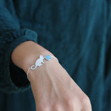 INATURE Natural Blue Aquamarine Cat Bracelets