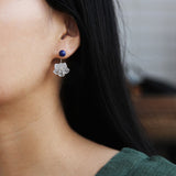 INATURE Natural Crystal Flower Earrings 925 Sterling Silver Earrings