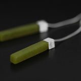 INATURE Natural Olive Jade 925 Sterling Silver Jewelry Dangle Drop Earrings