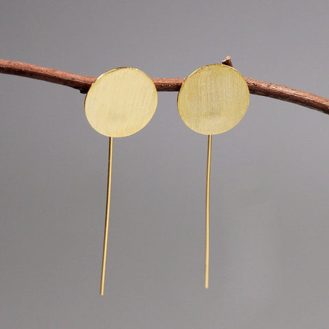 INATURE Simple Fashion Gold Color 925 Sterling Silver Geometric Round Earrings