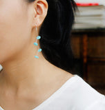 INATURE Summer Style 925 Sterling Silver Natural Amazonite Stone Drop Earrings