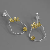 INATURE Vintage 925 Sterling Silver Fashion Flower Big Stud Earrings