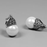 INATURE Vintage 925 Sterling Silver Jewelry Mother of Pearl Earrings