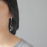 INATURE Vintage 925 Sterling Silver Natural Agate Magnolia Flower Drop Earrings