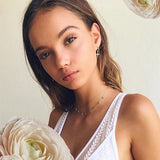 Independent Designer Exquisite Small Dangle Tassel Cross Earrings 925