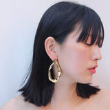 Independent Twist Big Dangle Earrings Geometric Jewelry Stand Out Gold Tassel Earring