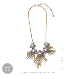 Irregular fringe design pendant retro necklace