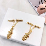 Italy Designer Modern Dangle Stand Out Gold Quality Jewelry Figure Tassel Earrings