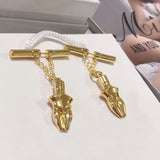 Italy Designer Modern Dangle Stand Out Gold Quality Jewelry Figure Tassel Earrings