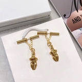 Italy Designer Modern Dangle Stand Out Gold Quality Jewelry Figure Tassel Earrings