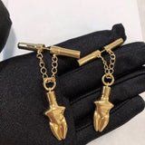 Italy Designer Modern Dangle Stand Out Gold Quality Jewelry Figure Tassel Earrings