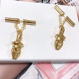 Italy Designer Modern Dangle Stand Out Gold Quality Jewelry Figure Tassel Earrings