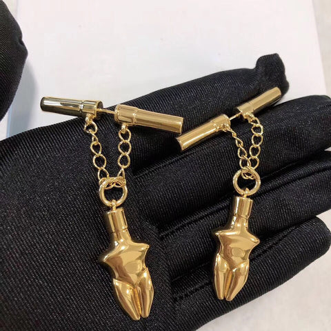 Italy Designer Modern Dangle Stand Out Gold Quality Jewelry Figure Tassel Earrings