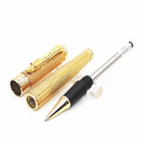 JINHAO Luxury Dragon Bright Gold squares Line Barrel Rollerball Pens