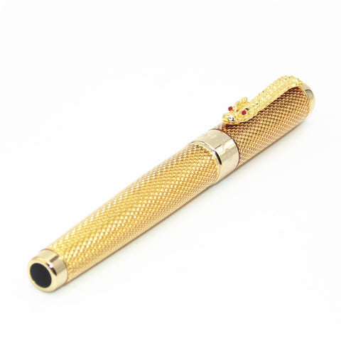 JINHAO Luxury Dragon Bright Gold squares Line Barrel Rollerball Pens