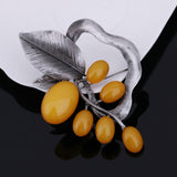 JUJIE Fashion Large Multicolor Resin Leaf Brooches