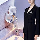 JUJIE Luxury Pearl Flower Crystal Plant Clothing Brooch