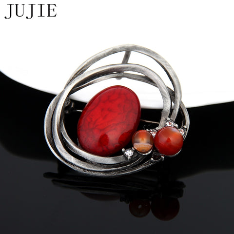 JUJIE Vintage Gorgeous Round Brooches