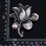 JUJIE Vintage Large Pearl Flower Brooches