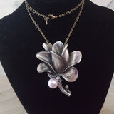 JUJIE Vintage Large Pearl Flower Brooches