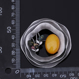 JUJIE Vintage Large Round Resin Flower Brooches