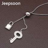 Jeepsoon KEY style Fashion Stainless Steel 900mm Long Sweater Chain Necklace