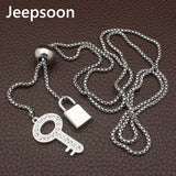 Jeepsoon KEY style Fashion Stainless Steel 900mm Long Sweater Chain Necklace