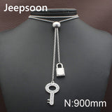 Jeepsoon KEY style Fashion Stainless Steel 900mm Long Sweater Chain Necklace