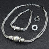 Joyas Stainless Steel Necklace With Ball Pendant And Bracelet Round Earrings Jewelry Set SEDLATCI