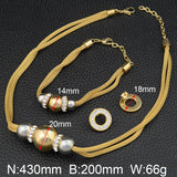 Joyas Stainless Steel Necklace With Ball Pendant And Bracelet Round Earrings Jewelry Set SEDLATCI