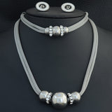 Joyas Stainless Steel Necklace With Ball Pendant And Bracelet Round Earrings Jewelry Set SEDLATCI