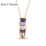 Juicy Grape Hand Made Long Necklace Enamel Jewelry Tea Cup Necklace Pendant