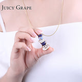 Juicy Grape Hand Made Long Necklace Enamel Jewelry Tea Cup Necklace Pendant