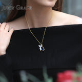 Juicy Grape White Horse Unicorn Blue Cristal Natural Stone Choker Necklace