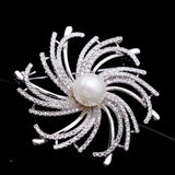 Korean fashion wild micro-inlaid zircon pearl brooch