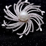 Korean fashion wild micro-inlaid zircon pearl brooch