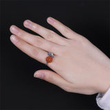 925 Sterling Silver Mosaic Natural stone Plum blossom Wedding Ring