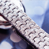 Rhinestones MISSFOX 22mm Watchband Waterproof Gold Silver Bracelets