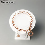 Link Chain Crown Bracelets 2019 Rose Gold Color Classic Gift