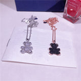 Little Bear Pendant Crystals Rose Gold Color Fashion Choker Necklace