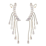 Long Fringed Flower Eardrop Earrings