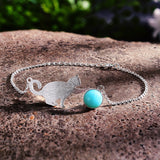 Lotus Fun Moment Real 925 Silver Natural Stone Cat Bracelets